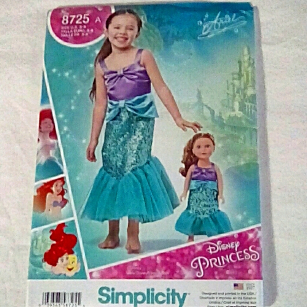 Simplicity 8725 Disney Ariel for Child and AGD